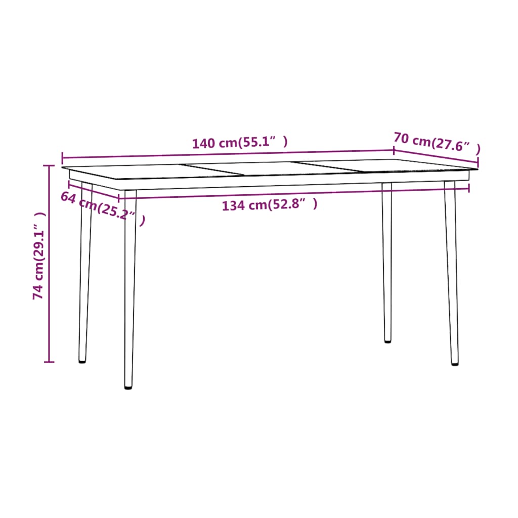 vidaXL Set masă pentru grădină, 5 piese, cu perne, negru