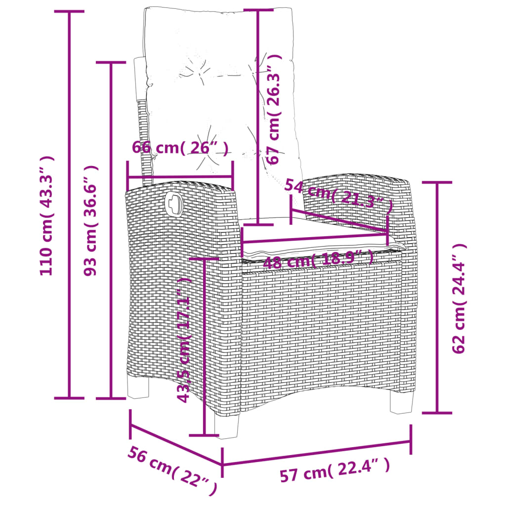 vidaXL Set mobilier de grădină cu perne, 4 piese, negru, poliratan