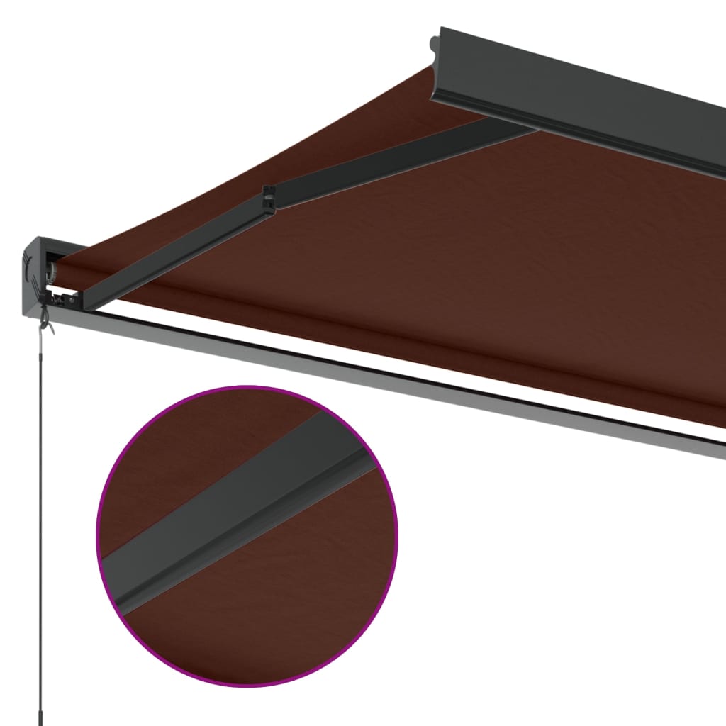 vidaXL Copertină retractabilă manual, maro, 450x300 cm