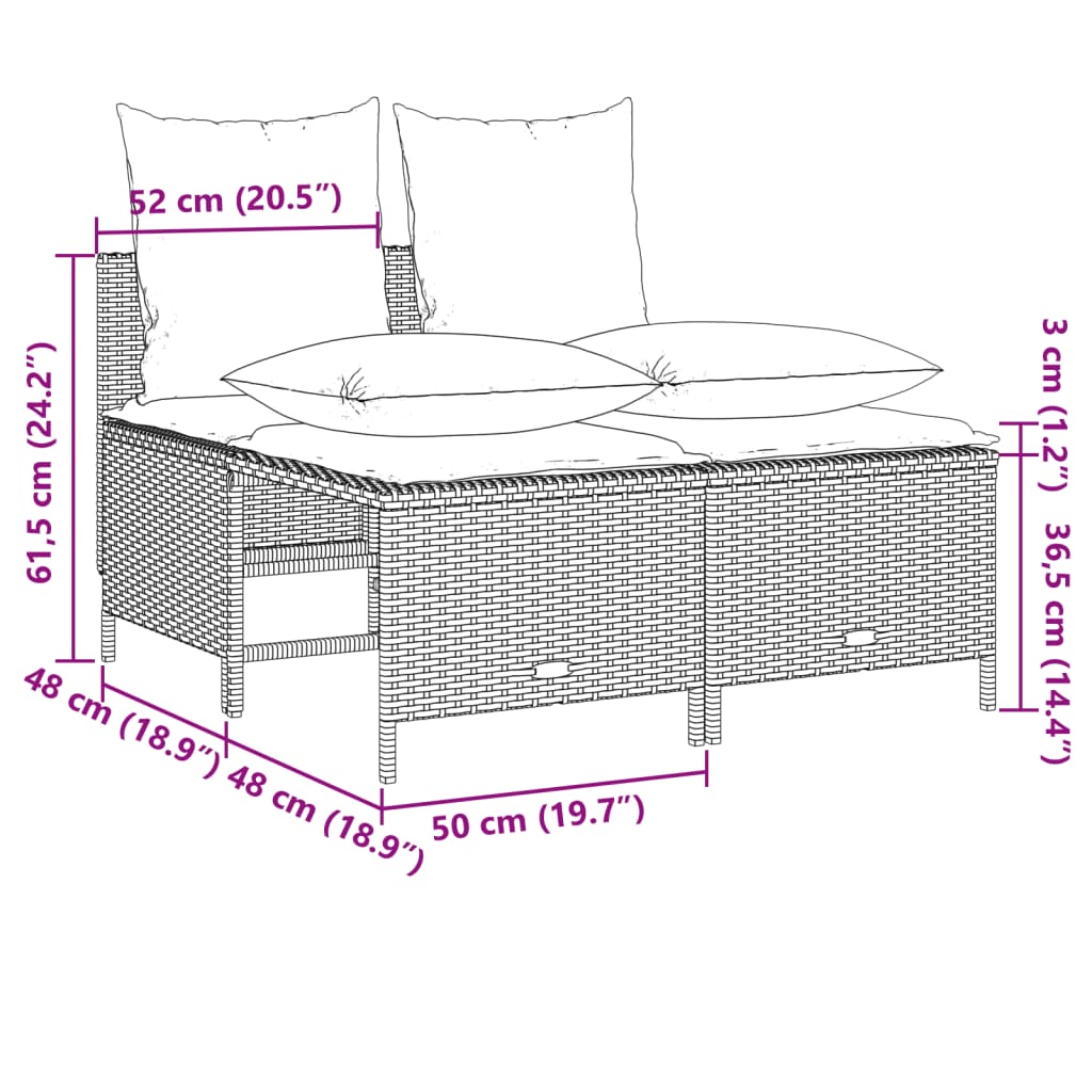 vidaXL Set canapele de grădină, 4 piese, cu perne, bej, poliratan