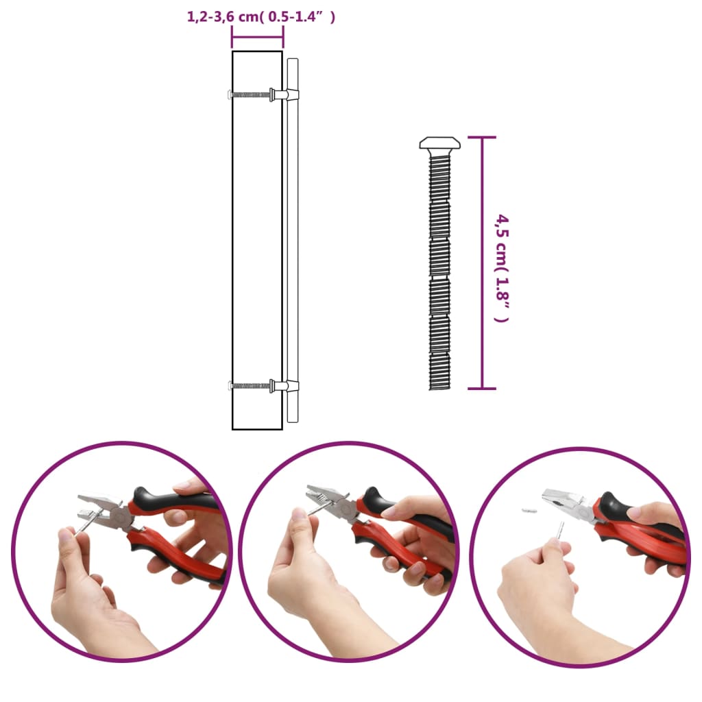 vidaXL Mânere de dulap, 20 buc., negru, 320 mm, oțel inoxidabil