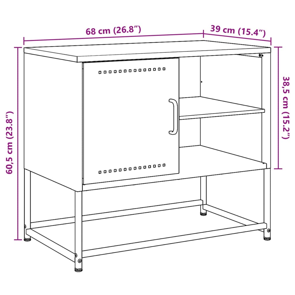 vidaXL Dulap TV, roz, 68x39x60,5 cm, oțel