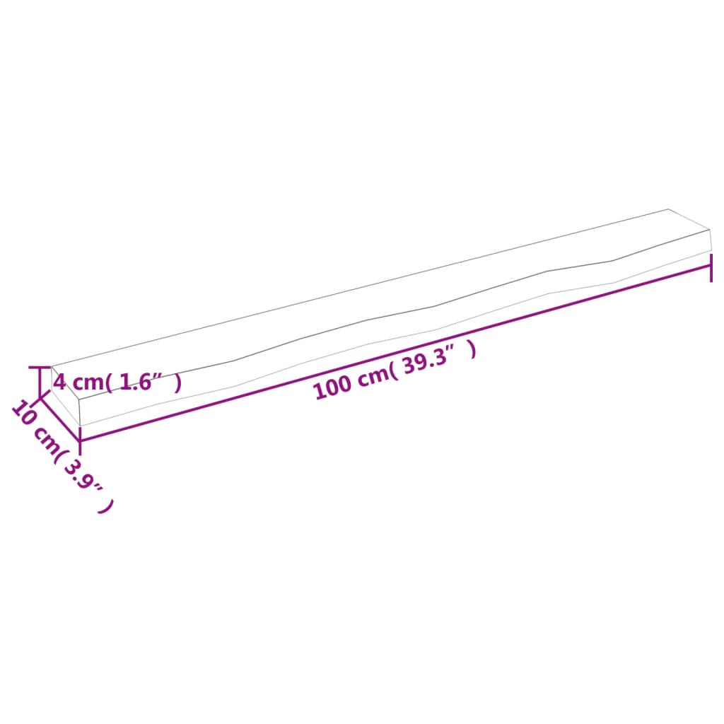 vidaXL Raft de perete maro închis 100x10x4 cm lemn masiv stejar tratat