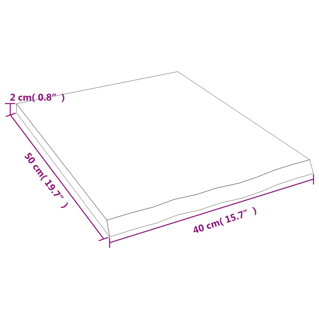 vidaXL Raft de perete maro închis 40x50x2 cm lemn masiv stejar tratat