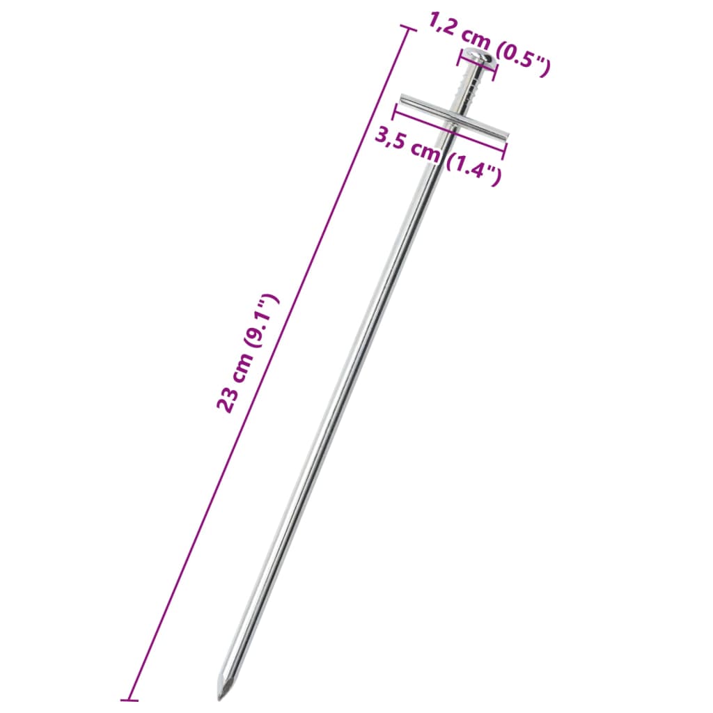 vidaXL Țăruși de cort, 24 buc., 23 cm, Ø6 mm, oțel galvanizat