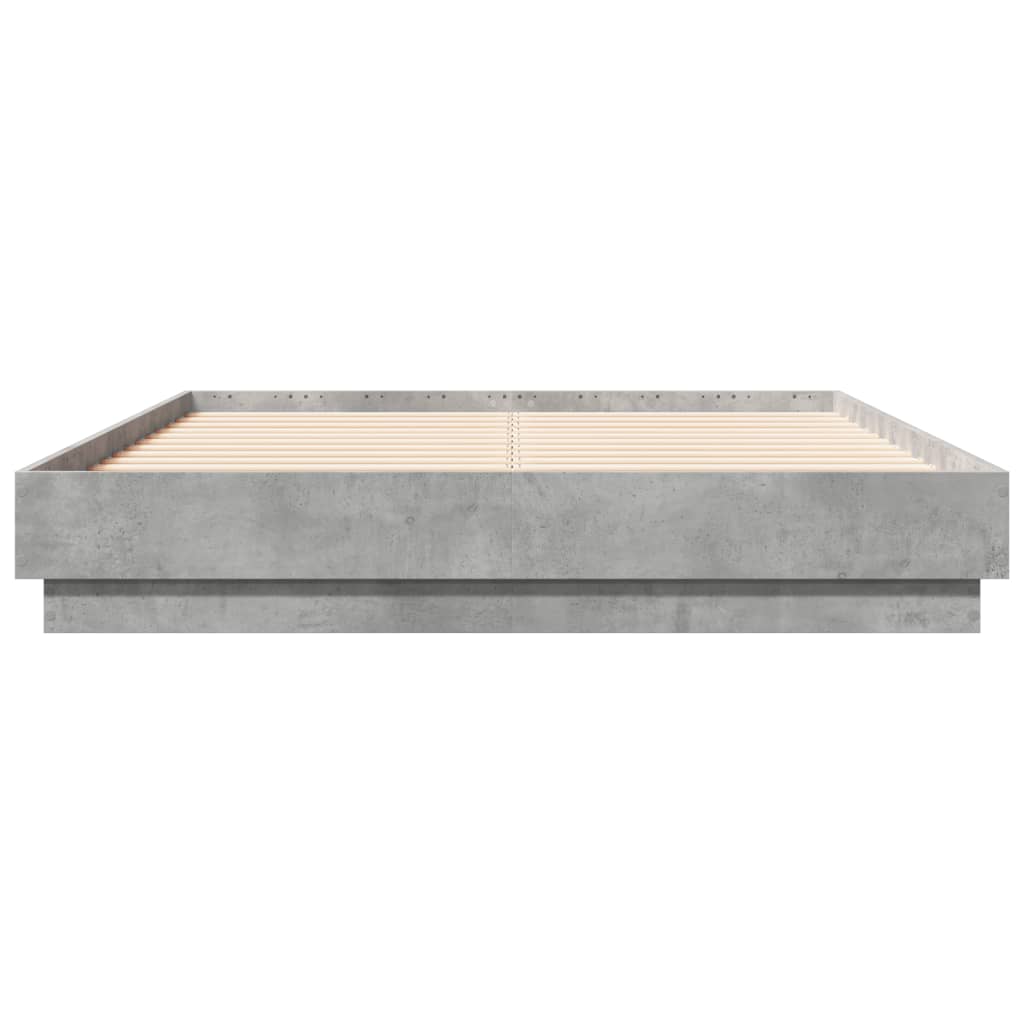 vidaXL Cadru de pat, gri beton, 120x190 cm, lemn prelucrat