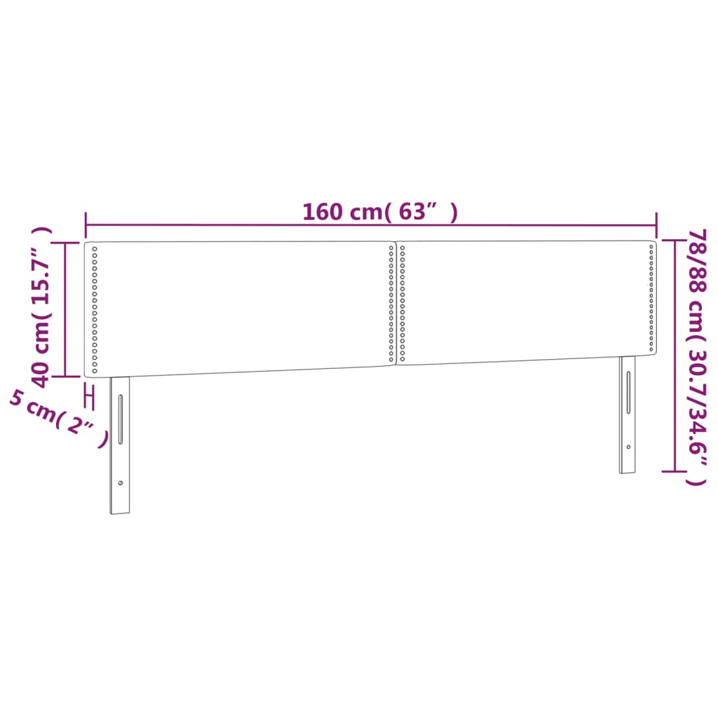 vidaXL Tăblie de pat cu LED, gri deschis, 160x5x78/88 cm, catifea