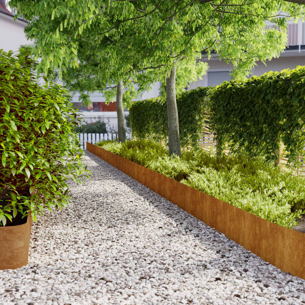 vidaXL Borduri de gazon 10 buc. 25x103 cm oțel Corten flexibil