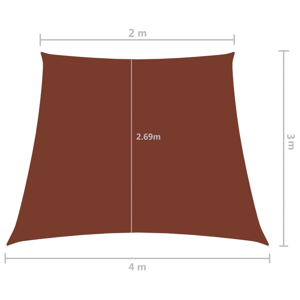 vidaXL Parasolar, cărămiziu, 2/4x3 m, țesătură oxford, trapez