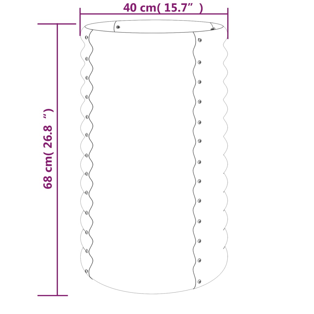 vidaXL Jardinieră grădină maro 40x40x68 cm oțel vopsit electrostatic