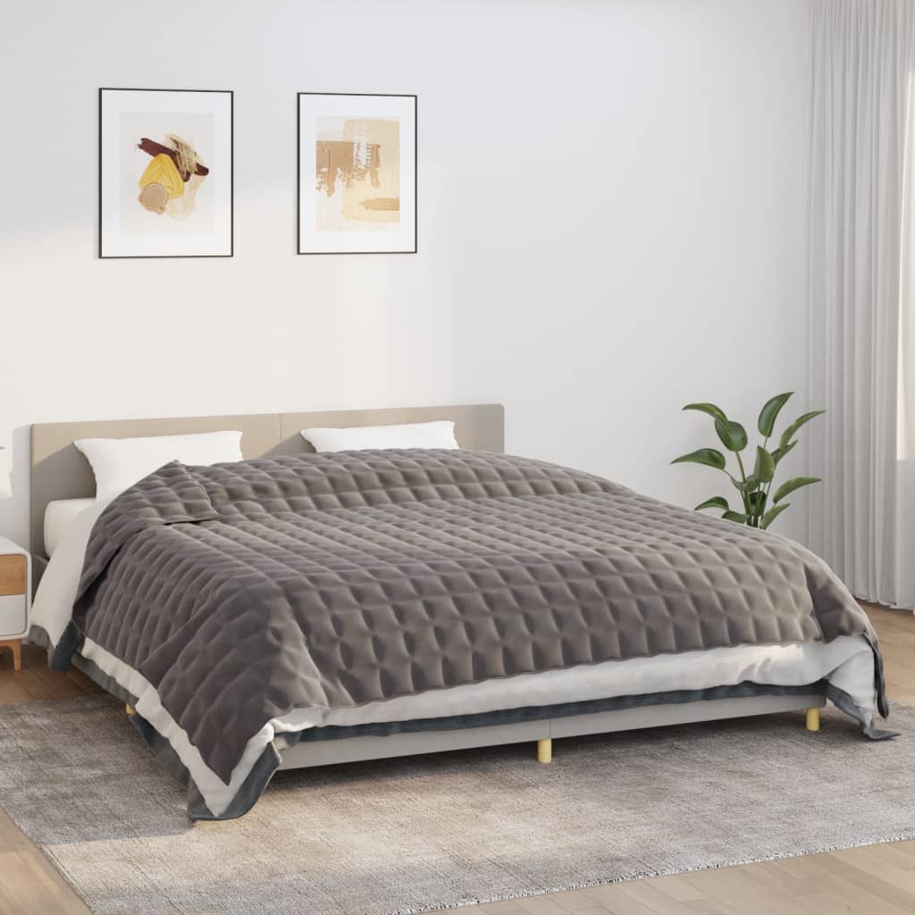 vidaXL Pătură cu greutăți, gri, 200x260 cm, 15 kg, material textil