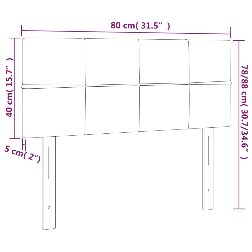 vidaXL Tăblie de pat cu LED, gri taupe, 80x5x78/88 cm, textil