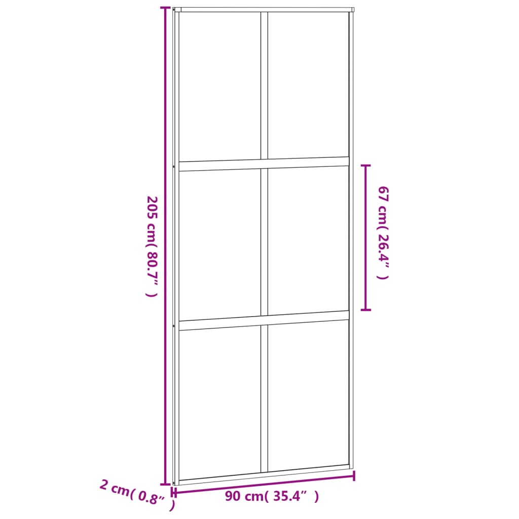 vidaXL Ușă glisantă, negru, 90x205 cm, sticlă securizată și aluminiu