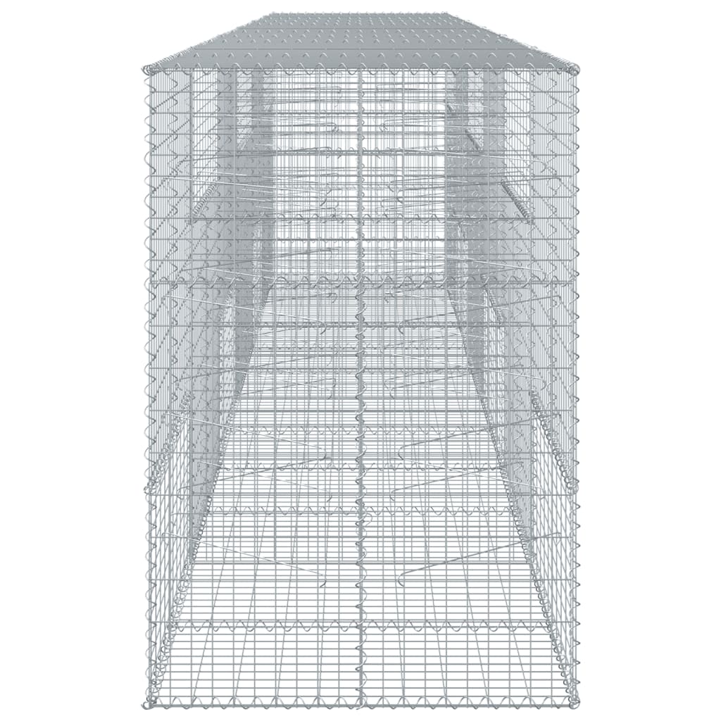 vidaXL Coș gabion cu capac, 600x100x150 cm, fier galvanizat