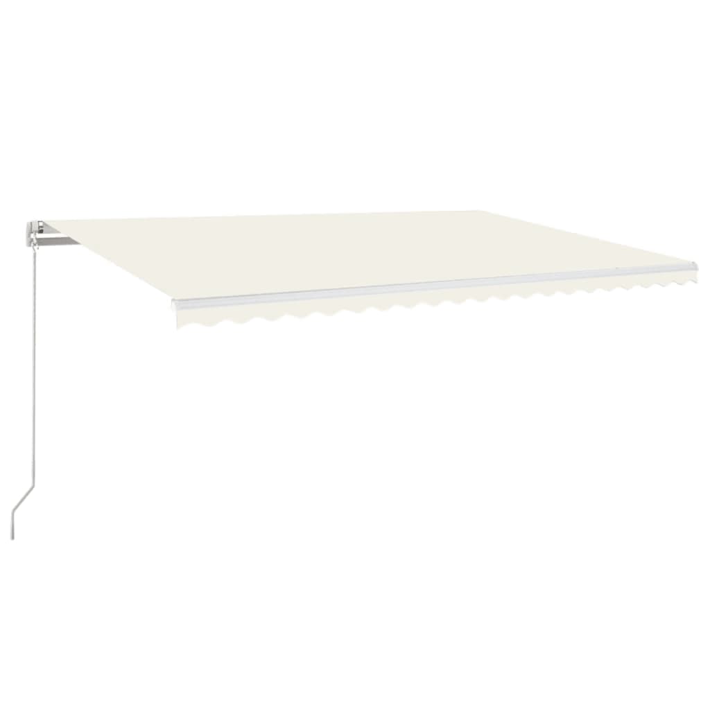 vidaXL Copertină retractabilă manual cu LED, crem, 500x350 cm