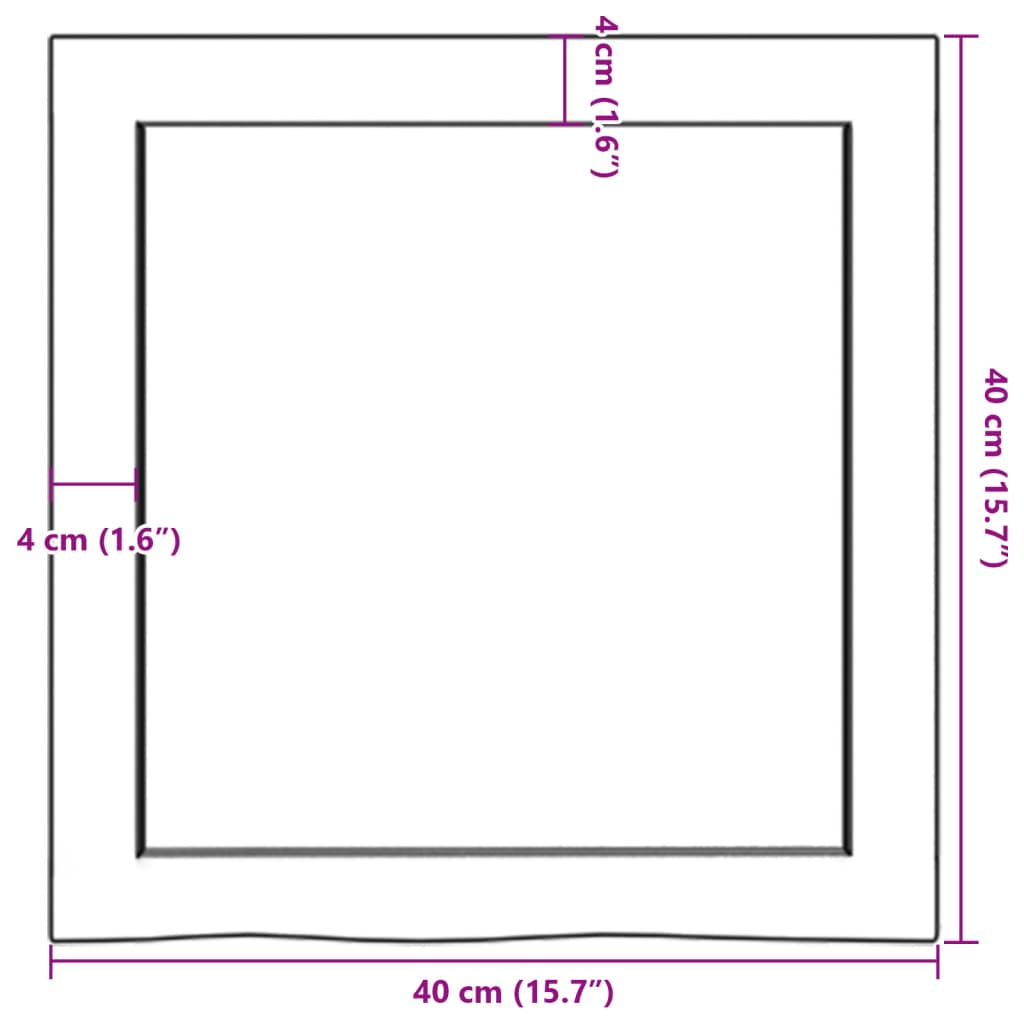 vidaXL Poliță de perete, 40x40x(2-4) cm, lemn masiv de stejar netratat