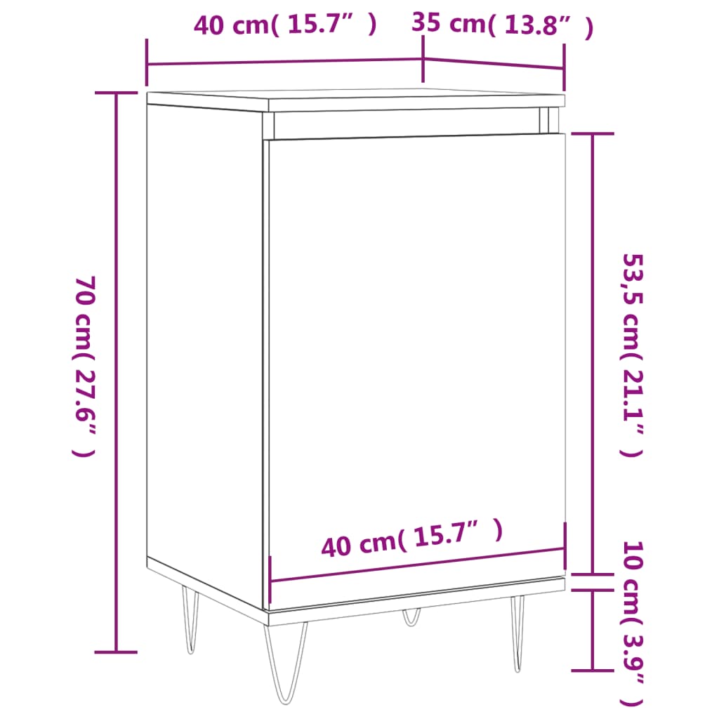 vidaXL Dulap, stejar maro, 40x35x70 cm, lemn prelucrat