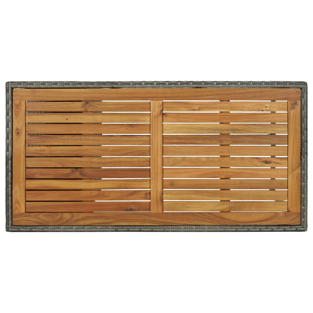 vidaXL Masă de bar cu raft de depozitare, gri 120x60x110 cm, poliratan