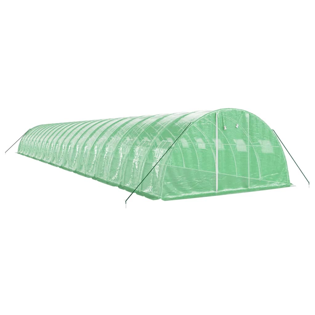 vidaXL Seră cu cadru din oțel, verde, 80 m², 20x4x2 m