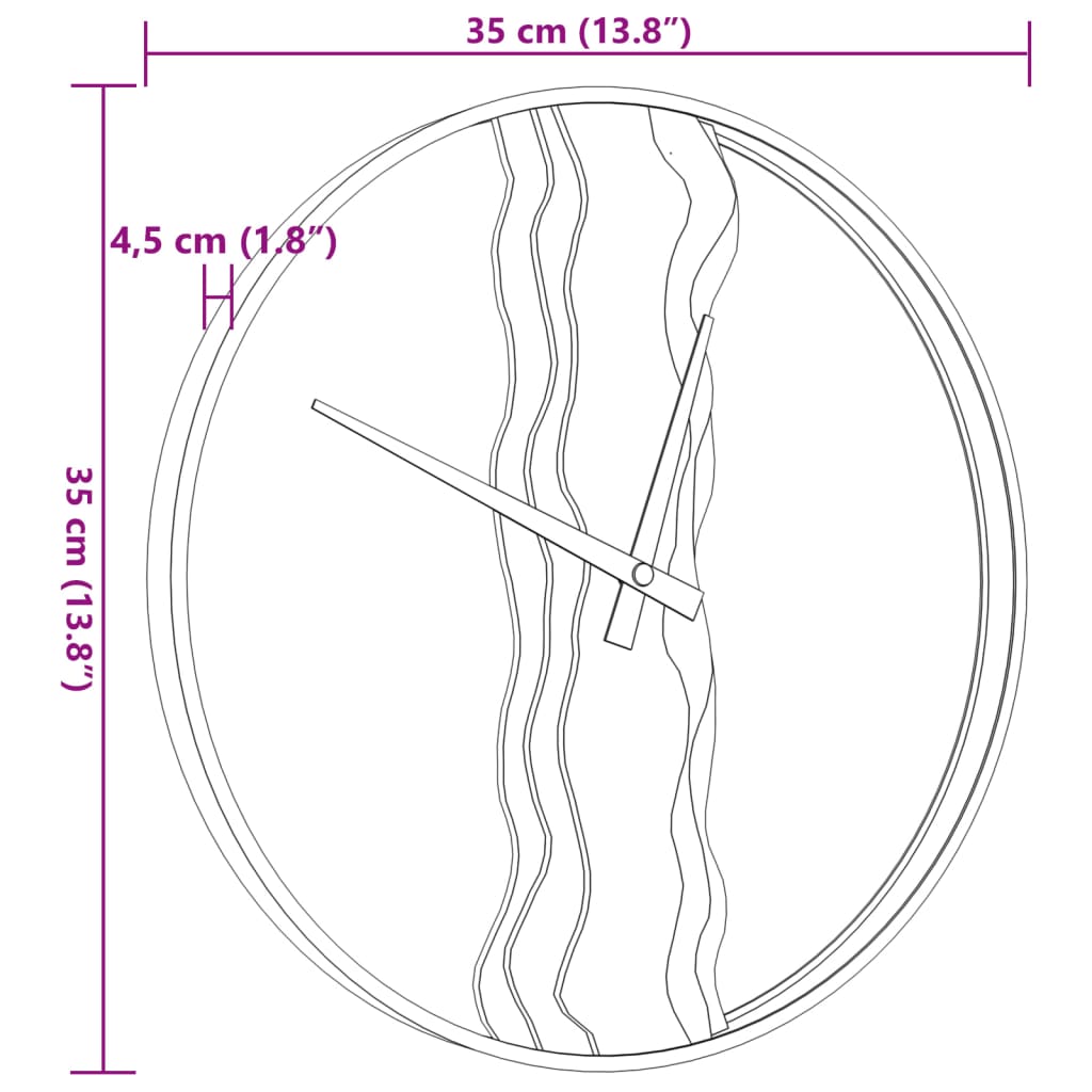 vidaXL Ceas de perete, maro, Ø35 cm, fier și lemn de stejar