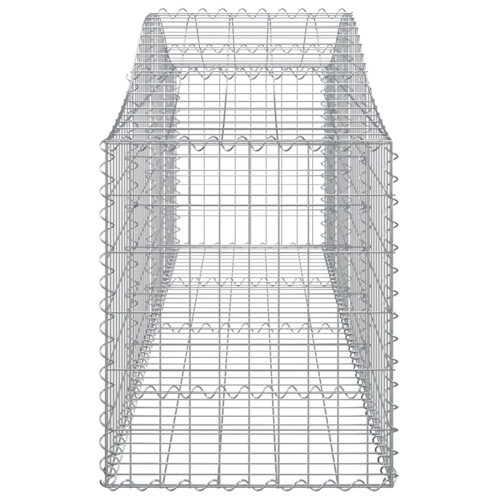 vidaXL Coșuri gabion arcuite 7 buc, 200x50x60/80 cm, fier galvanizat