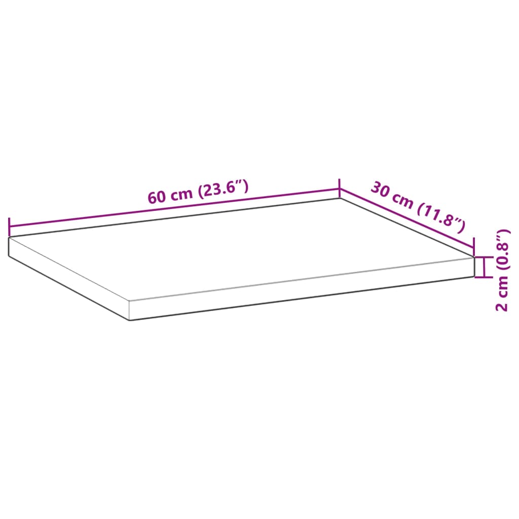 vidaXL Rafturi suspendate 3 buc. 60x30x2 cm lemn masiv acacia netratat