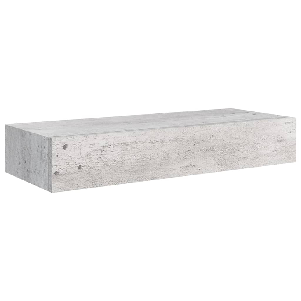 vidaXL Dulapuri de perete cu sertar 2 buc. gri beton 60x23,5x10 cm MDF