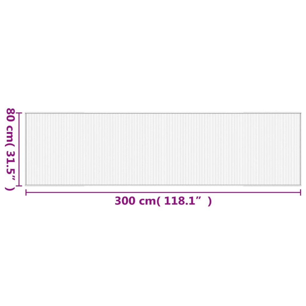 vidaXL Covor dreptunghiular, natural, 80x300 cm, bambus