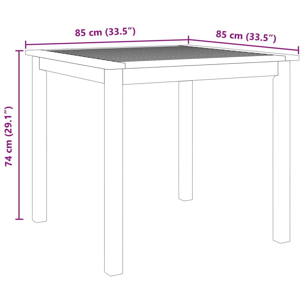 vidaXL Set mobilier de grădină, 5 piese, lemn masiv de acacia