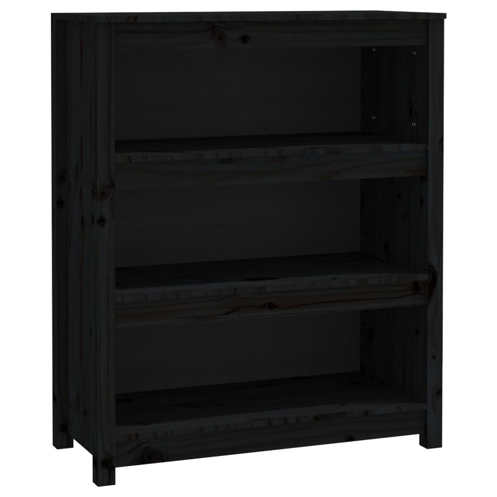 vidaXL Bibliotecă, negru, 80x35x97 cm, lemn masiv de pin