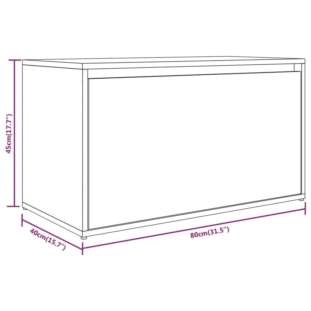 vidaXL Bancă de hol, gri sonoma, 80x40x45 cm, lemn prelucrat