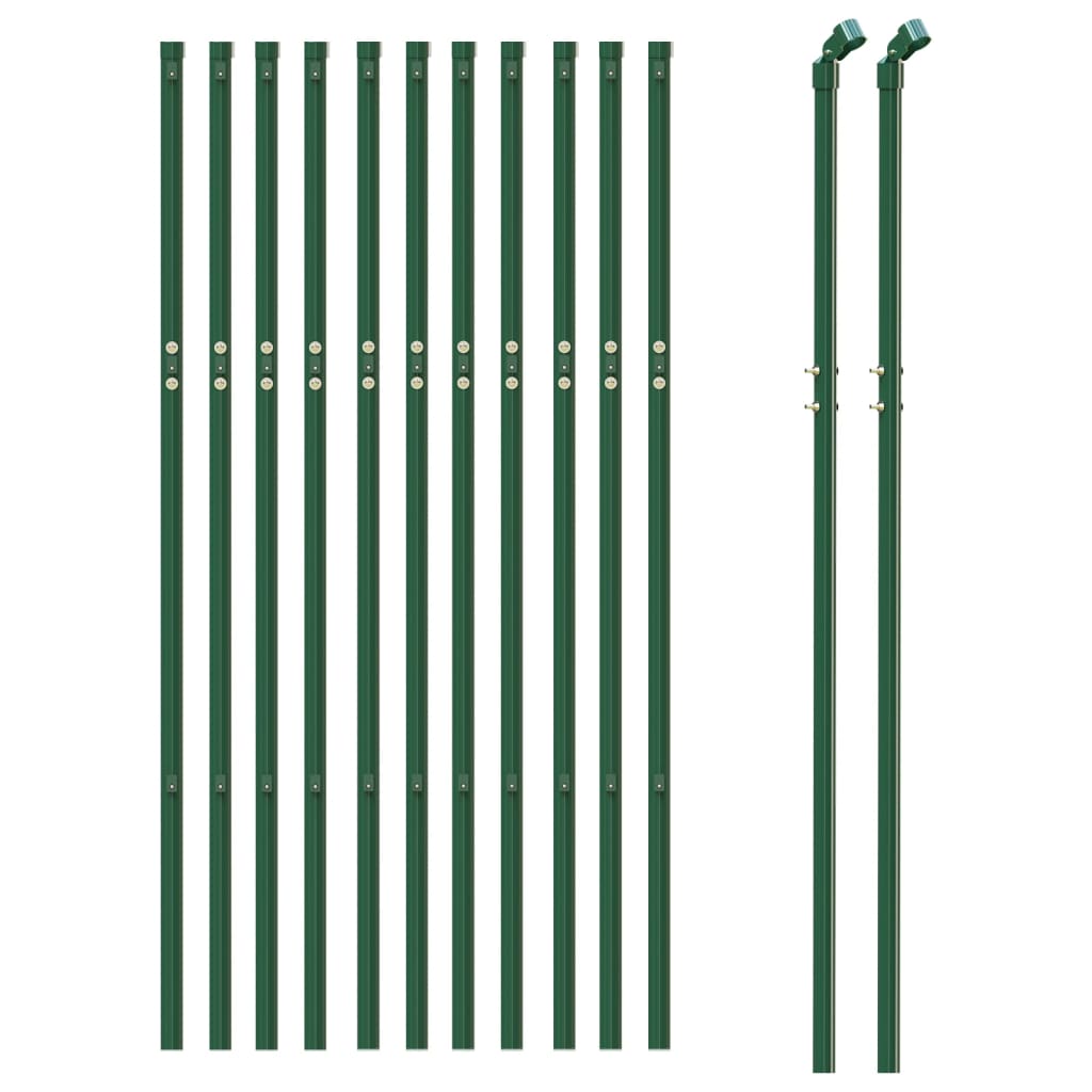 vidaXL Gard plasă de sârmă, verde, 1x25 m, oțel galvanizat
