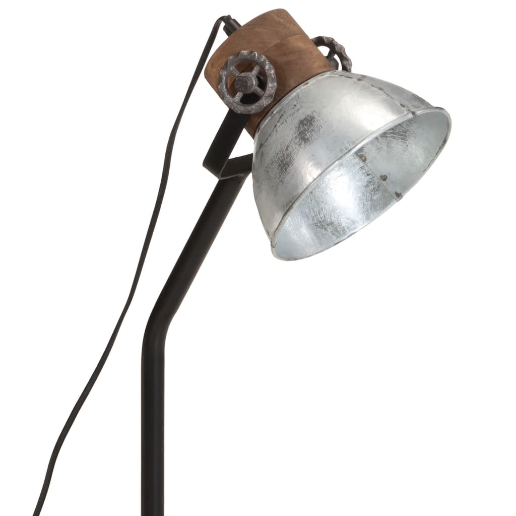 vidaXL Lampă de birou 25 W, argintiu vintage, 18x18x60 cm, E27