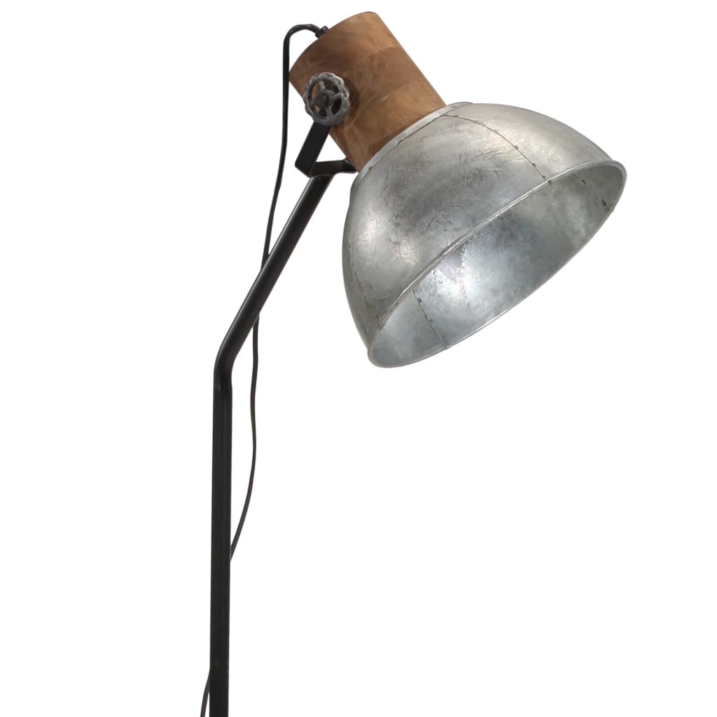 vidaXL Lampă de podea 25 W, argintiu vintage, 30x30x100-150 cm, E27