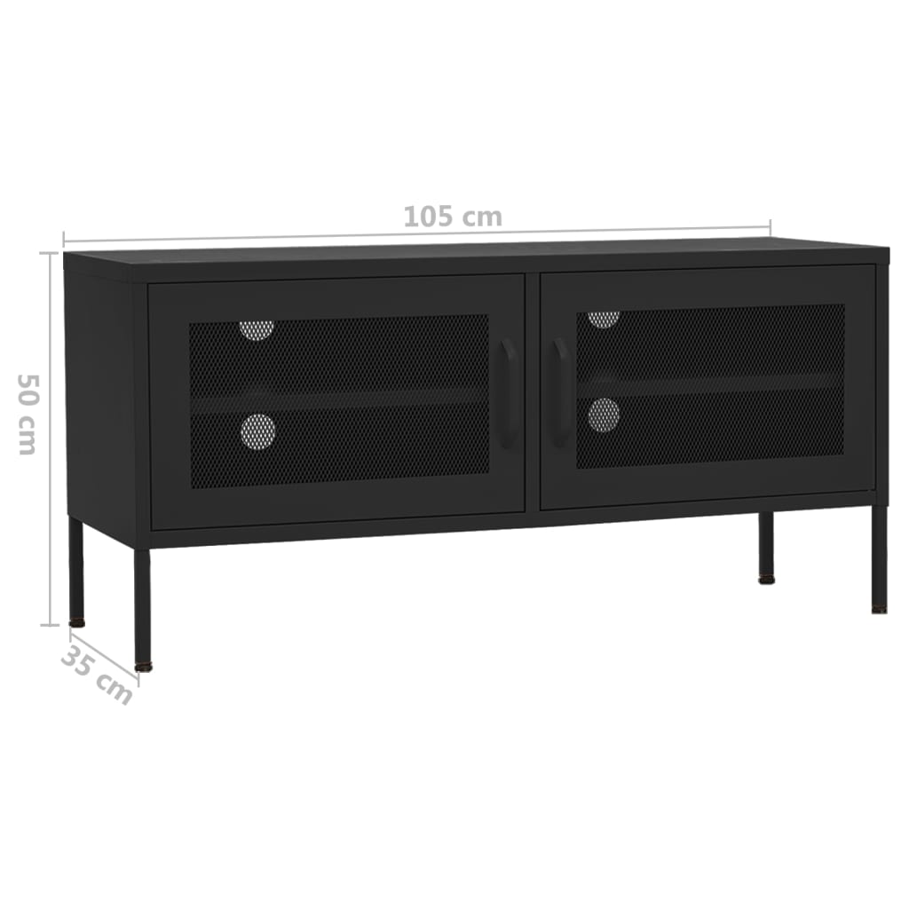 vidaXL Comodă TV, negru, 105x35x50 cm, oțel