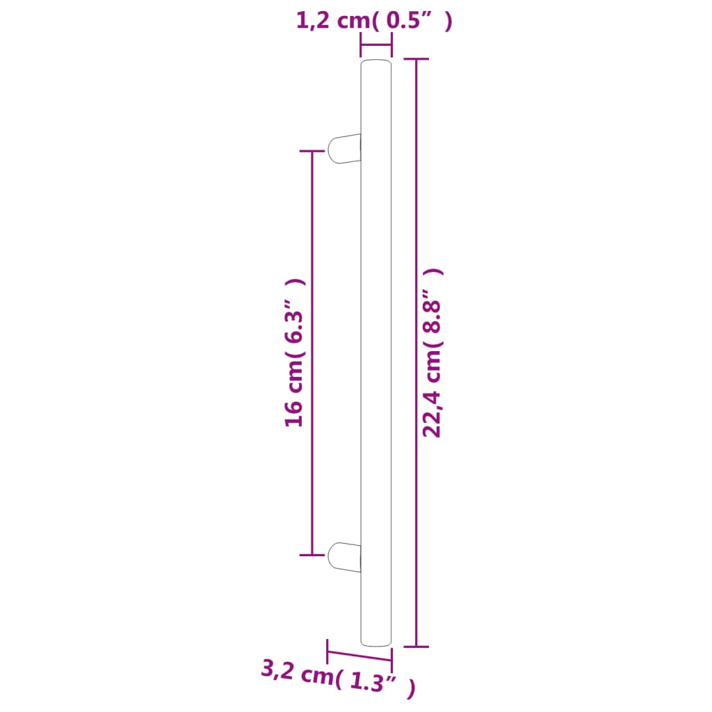 vidaXL Mânere de dulap, 10 buc., bronz, 160 mm, oțel inoxidabil