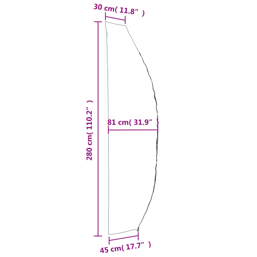 vidaXL Husă umbrelă de grădină, negru, 280x30/81/45 cm, Oxford 420D