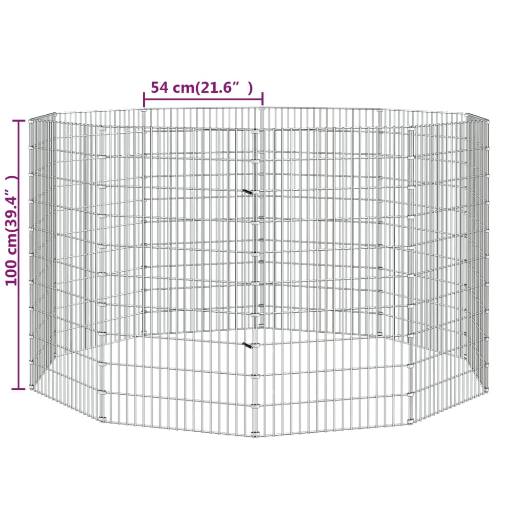 vidaXL Adăpost pentru animale cu 10 panouri, 54x100 cm fier galvanizat