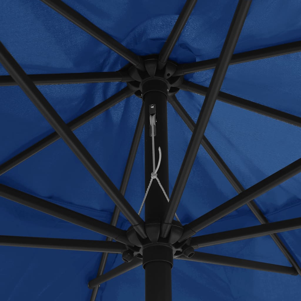 vidaXL Umbrelă de soare de exterior, stâlp metalic, azuriu, 400 cm