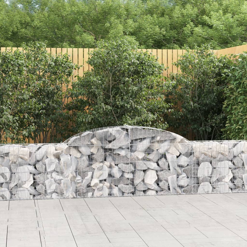 vidaXL Coșuri gabion arcuite, 5 buc., 300x30x60/80 cm, fier galvanizat