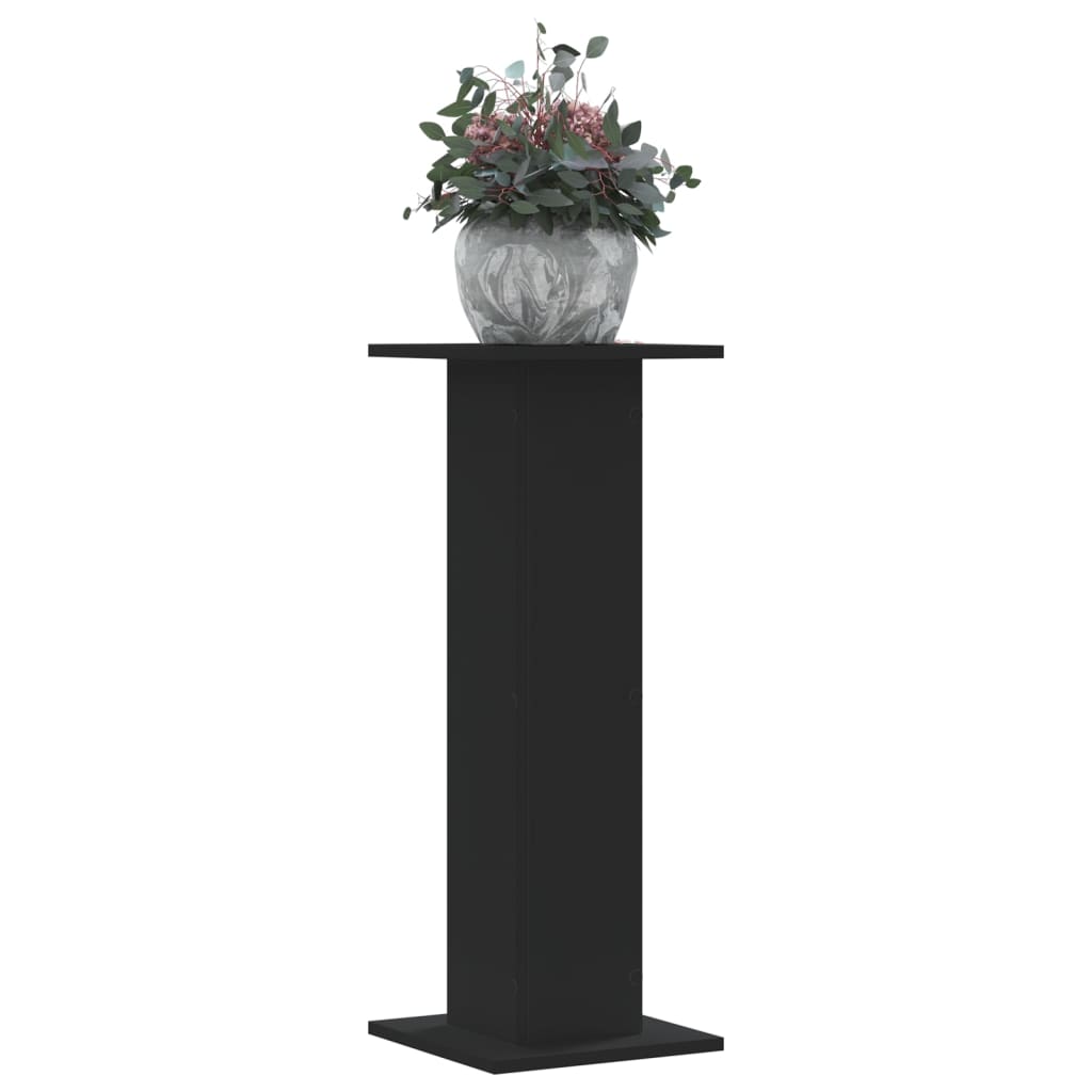 vidaXL Suporturi de plante, 2 buc., negru, 30x30x80 cm, lemn prelucrat