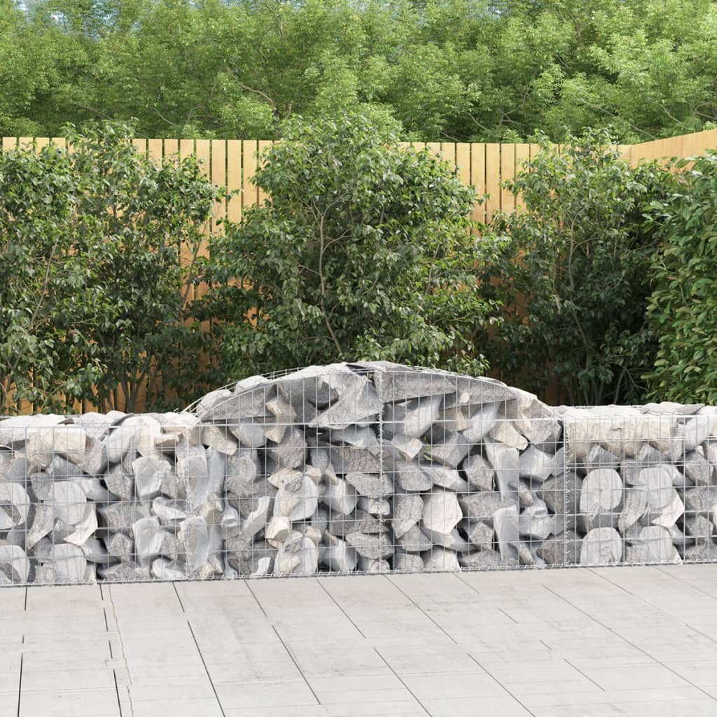 vidaXL Coșuri gabion arcuite 4 buc, 300x50x60/80 cm, fier galvanizat