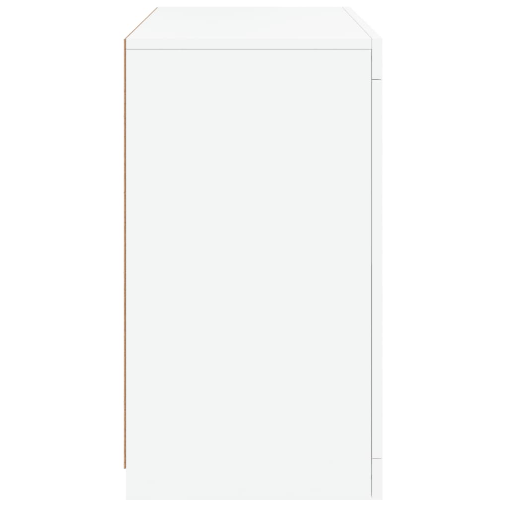 vidaXL Servantă cu lumini LED, alb, 60,5x37x67 cm