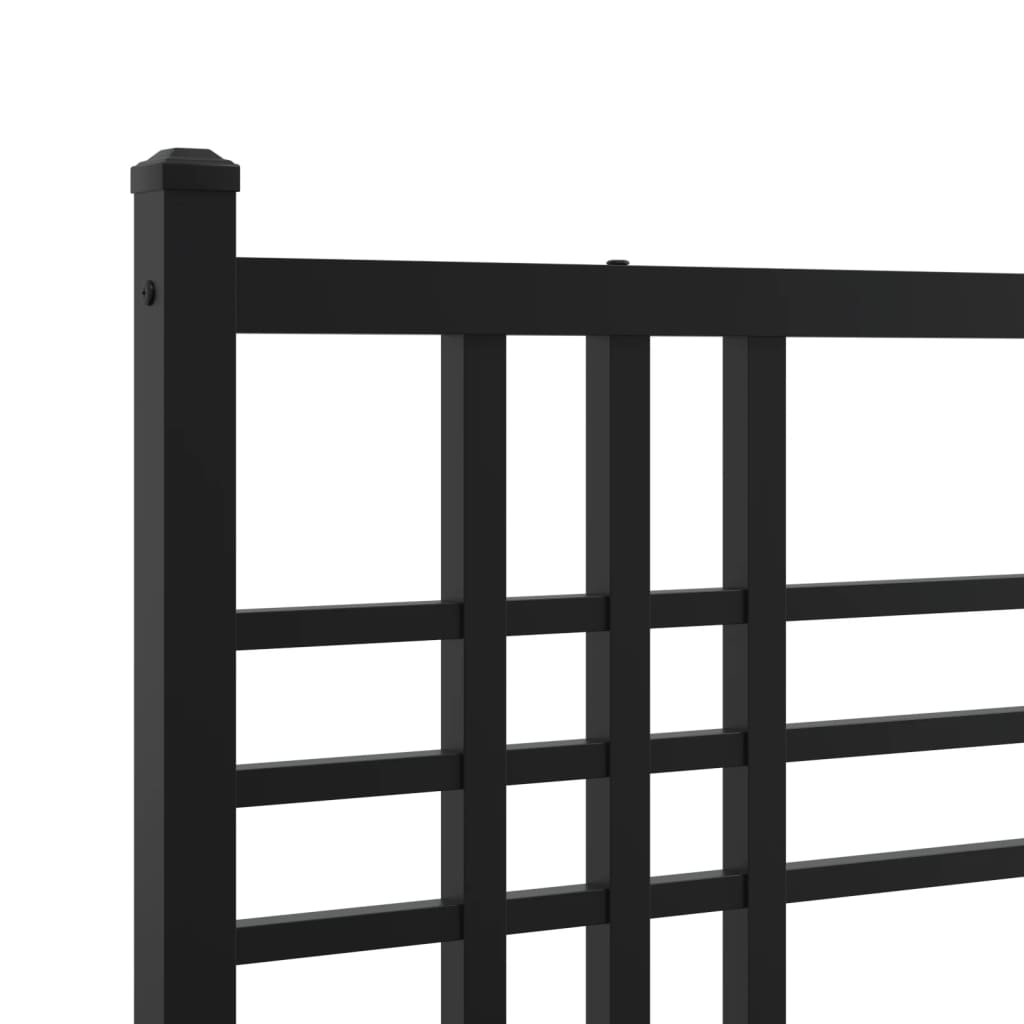 vidaXL Cadru pat metalic cu tăblii de cap/picioare, negru, 193x203 cm