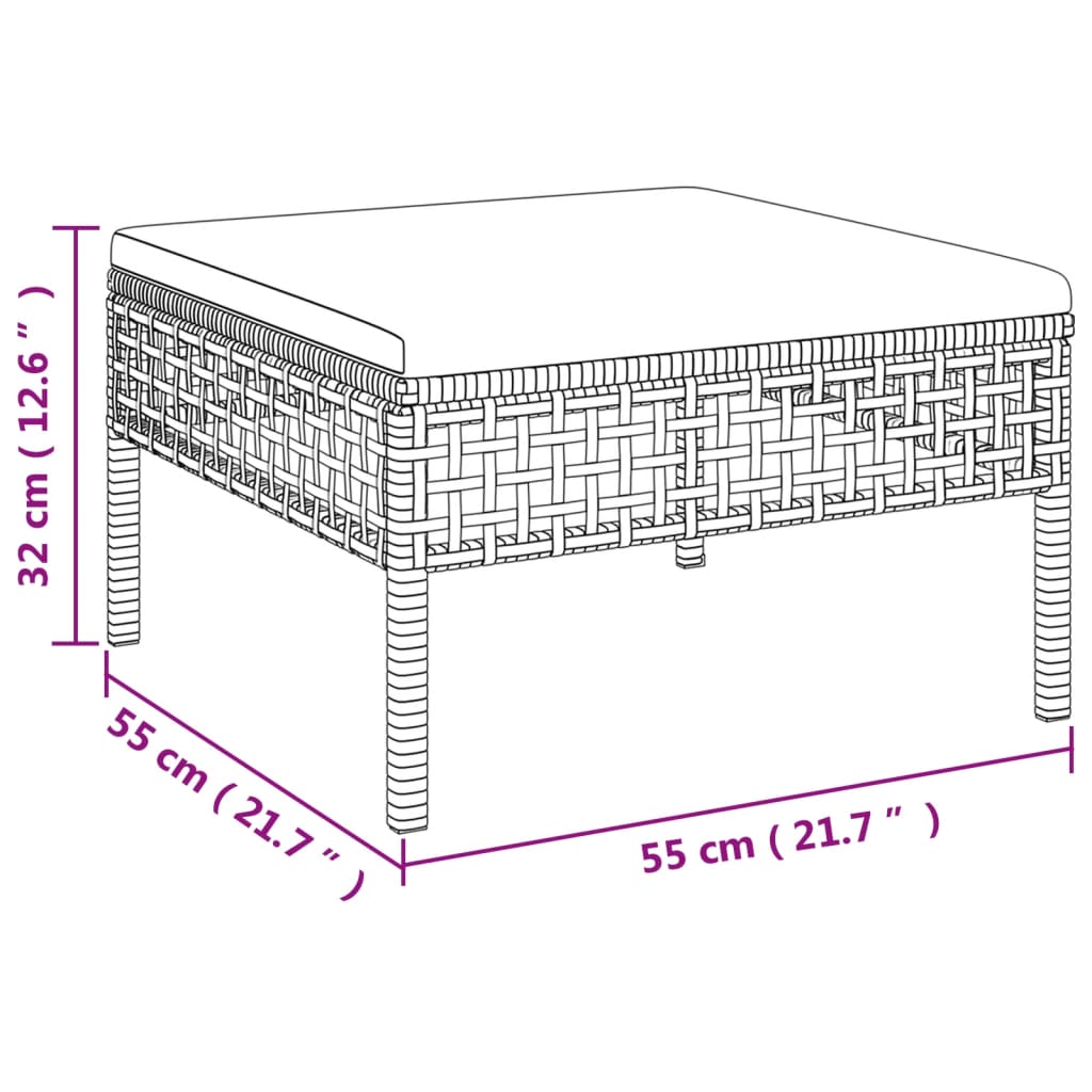 vidaXL Set mobilier de grădină cu perne, 6 piese, gri, poliratan