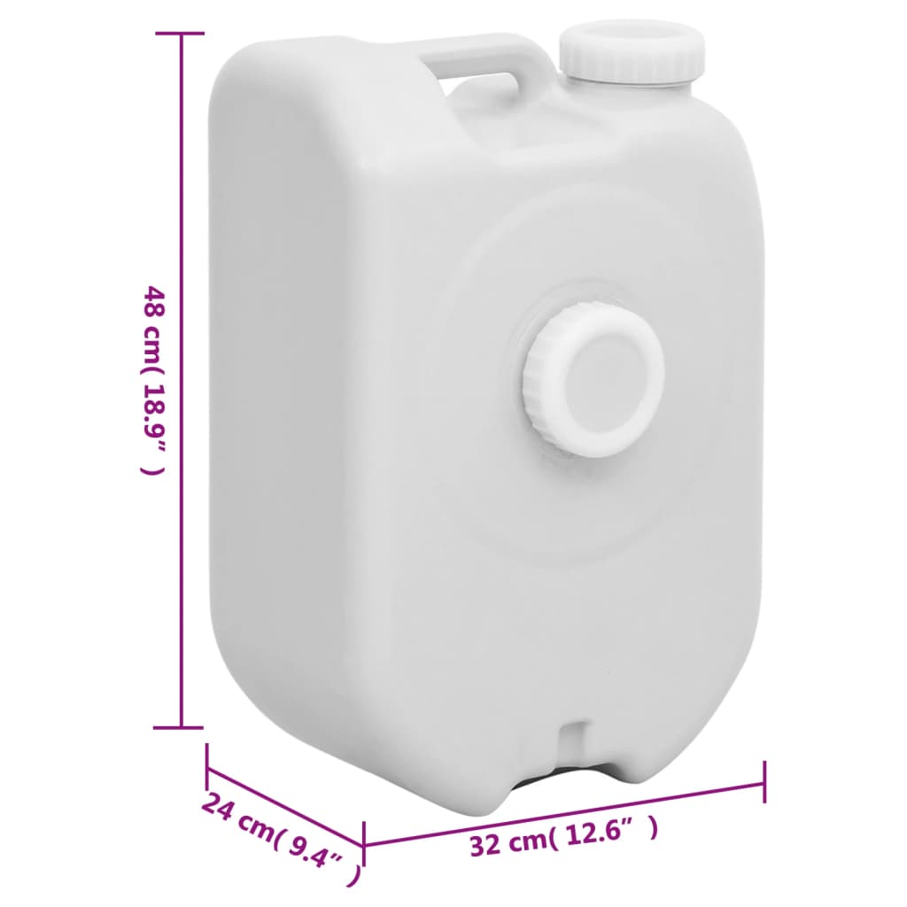 vidaXL Rezervor de apă portabil cu adaptor, gri, 24 L