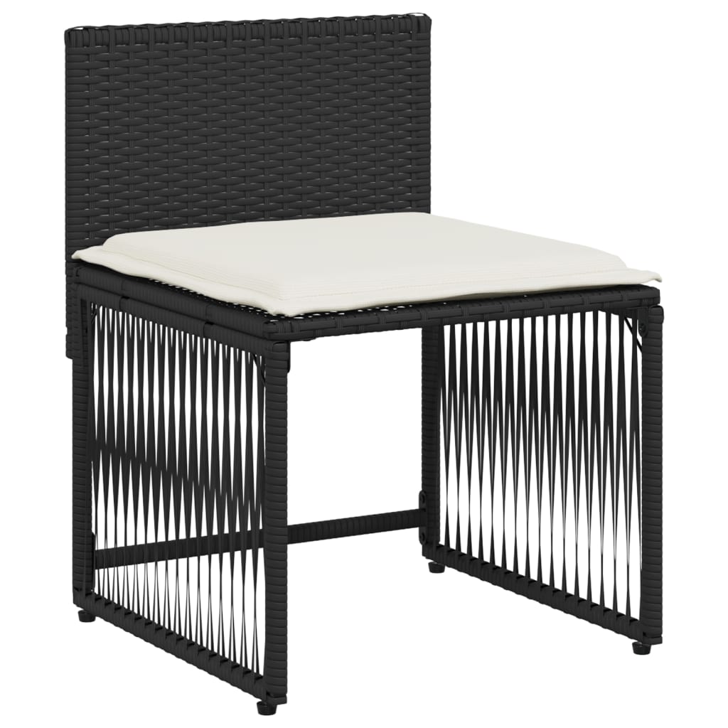 vidaXL Set mobilier de grădină cu perne, 7 piese, negru, poliratan