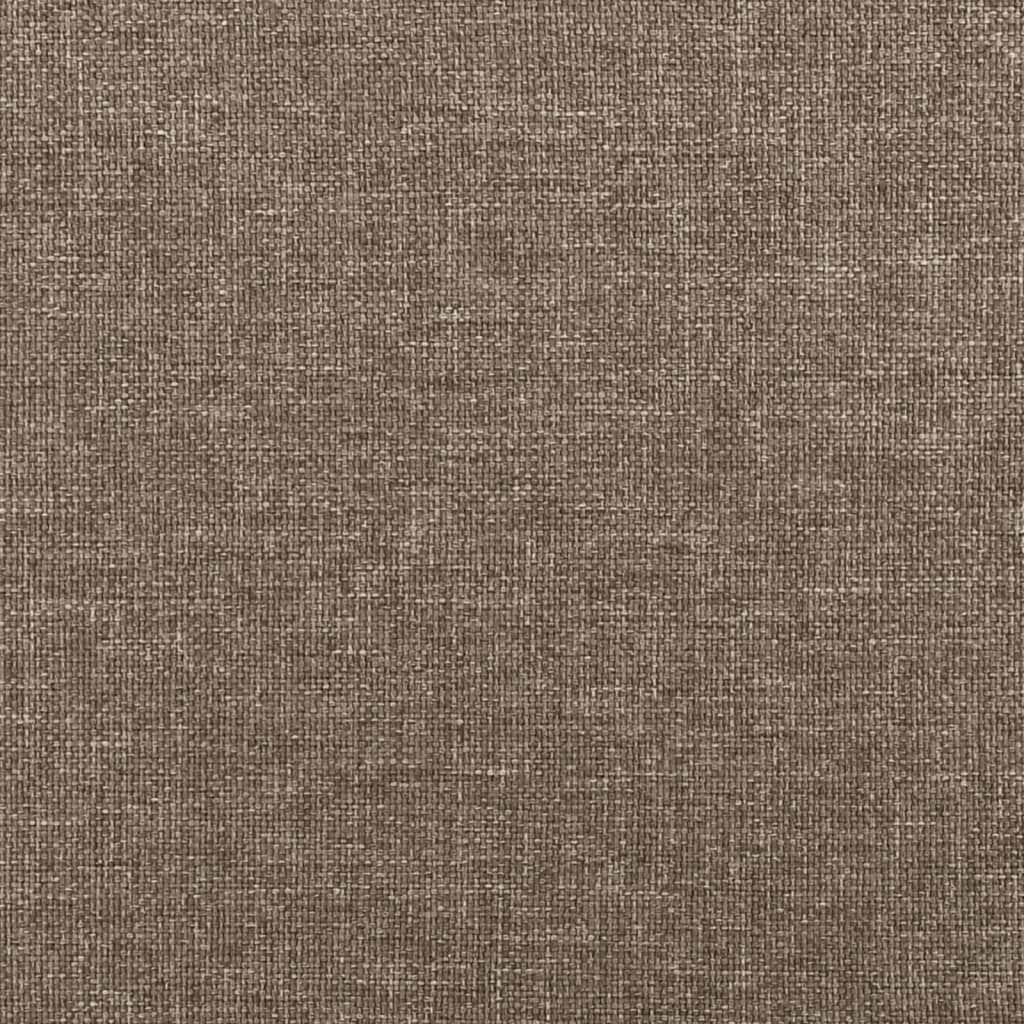 vidaXL Pat cu arcuri, saltea și LED, gri taupe, 120x190 cm, textil