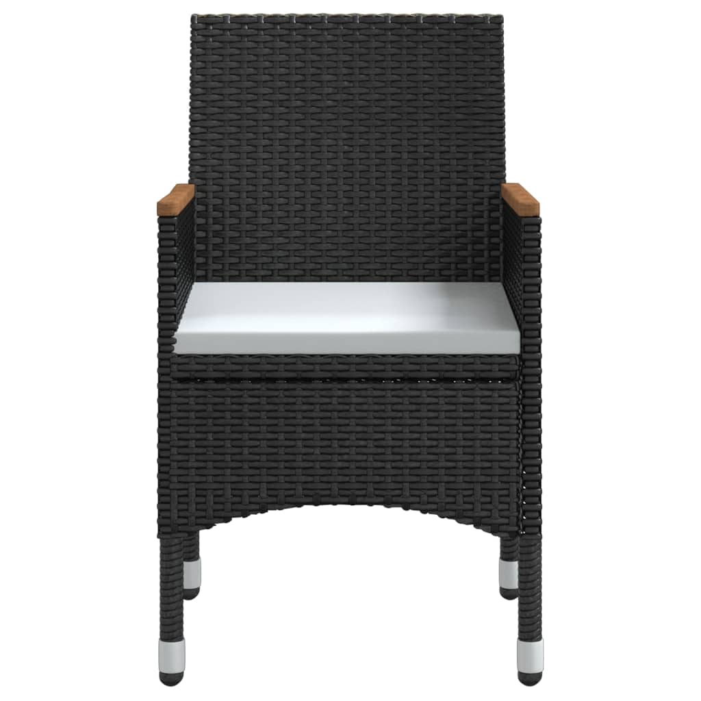 vidaXL Set mobilier de grădină cu perne, 3 piese, negru