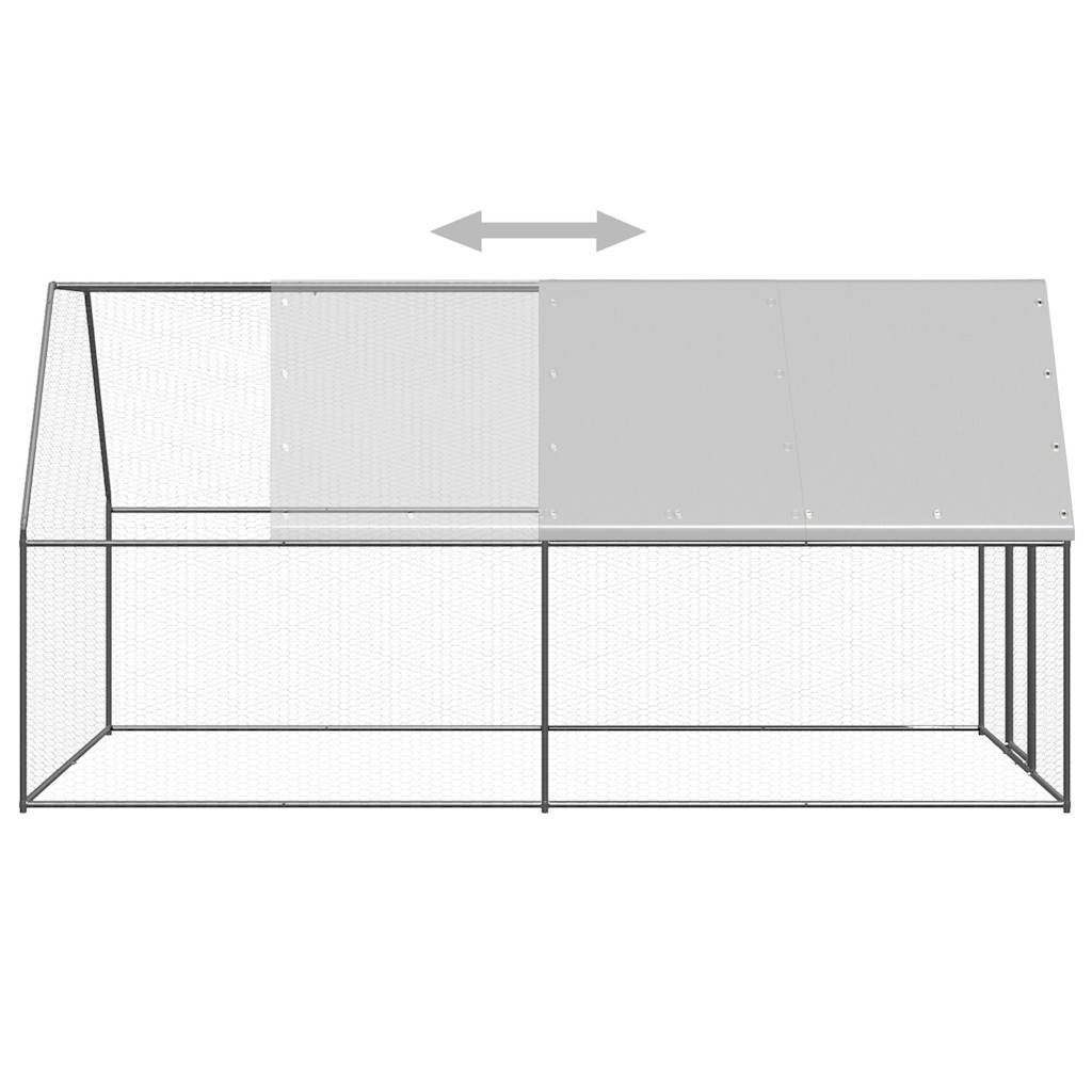 vidaXL Coteț de păsări, 2x4x2 m, oțel galvanizat